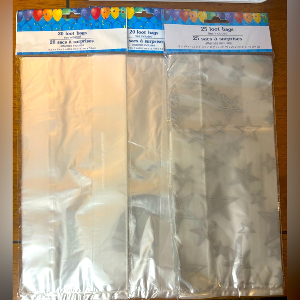Loot Bags (Lot Of 3)  - Two Bags Have A Total Of 40. The Other 25 bags. Total 65